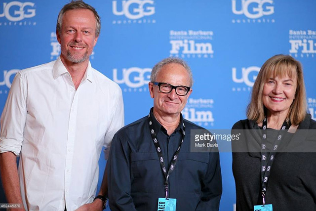 Nick Boraine, Michael Lessac, and Jackie Lessac on the red carpet at the Santa Barbara International Film Festival 2015.