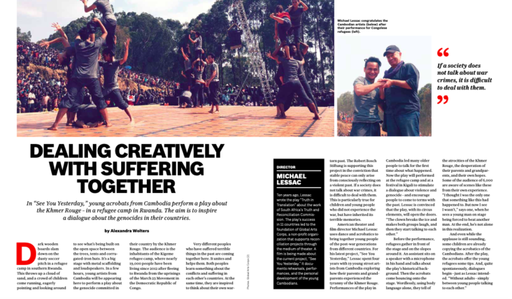 See You Yesterday featured in Peace, the magazine published by the Bosch Foundation